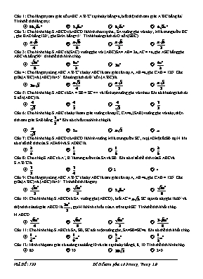 KIêm tra trắc nghiệm môn Toán 11 - Mã đề 722